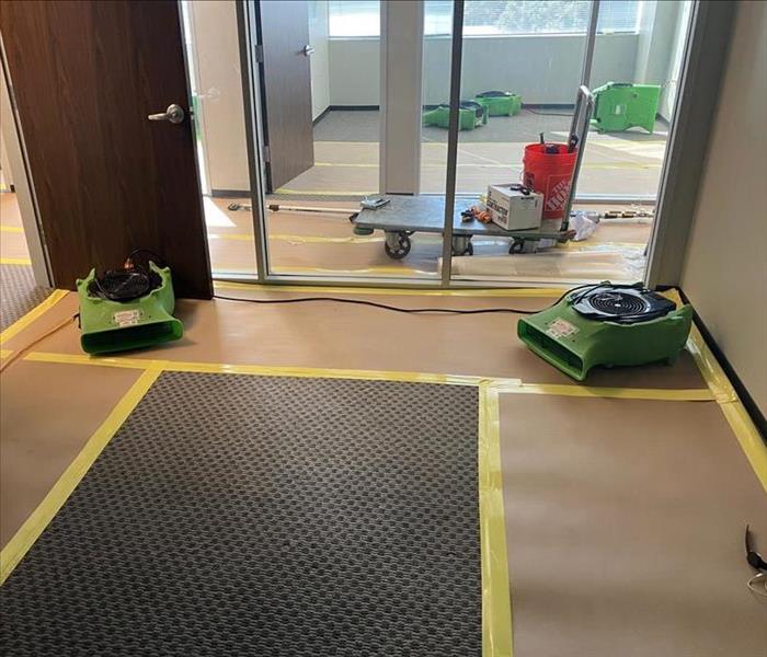 offices with SERVPRO equipment during the water mitigation stage